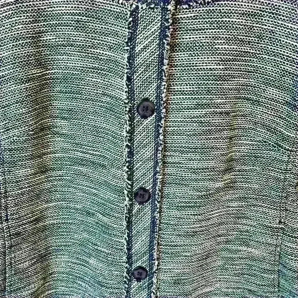 J. Jill Women's Tweed Fringe Button Front Jacket Pockets - Picture 2 of 6